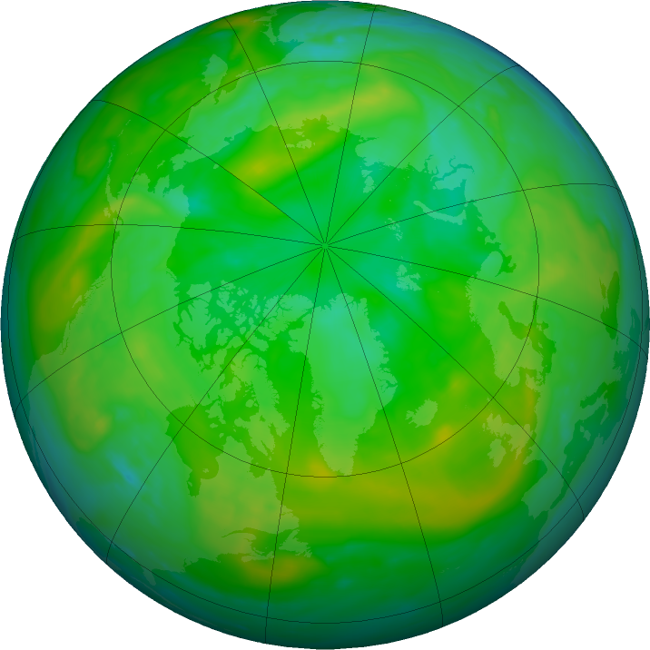 Arctic ozone map for 11 July 2016